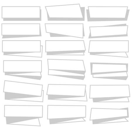 Stacked white paper banners with shadowsのイラスト素材
