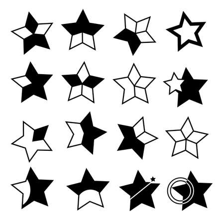 Set of stars icons on a white backgroundのイラスト素材