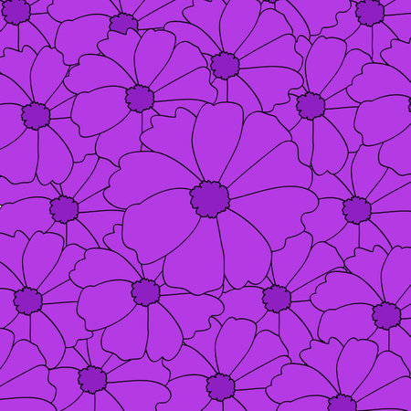 Overlapping purple flowers backgroundのイラスト素材