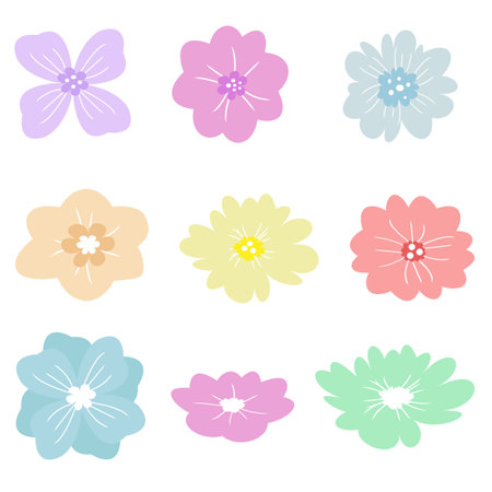 Hand drawn flower line drawingのイラスト素材
