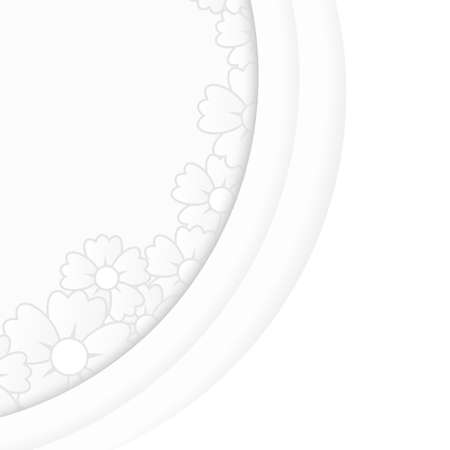 Paper flowers in white circlesのイラスト素材