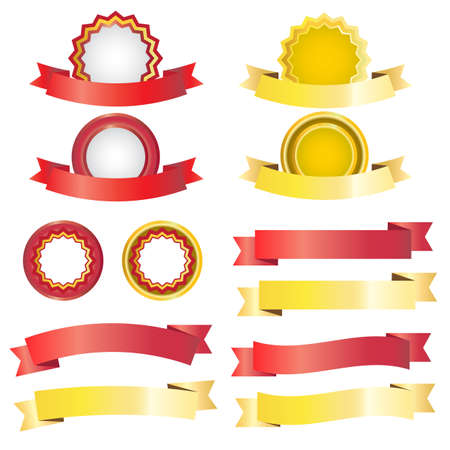 Ribbon and frame material collectionのイラスト素材
