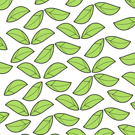 Striped leaf pattern on a white backgroundのイラスト素材
