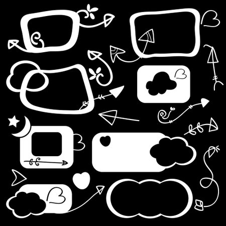 White cute label icon with arrowのイラスト素材