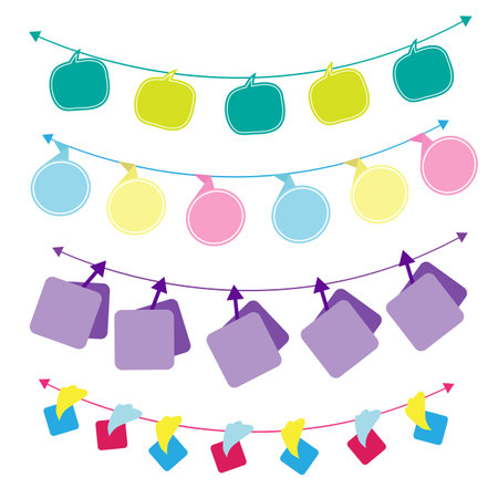Party Decoration Banners and Event Bannersのイラスト素材