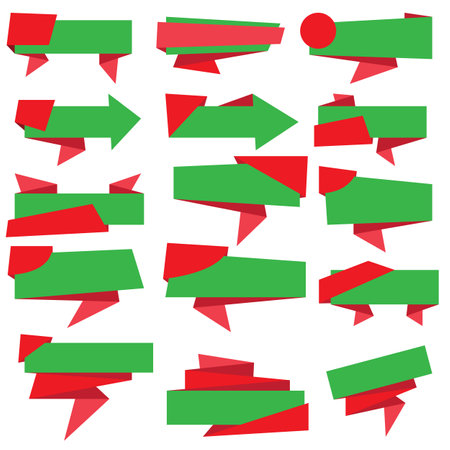 Set of Christmas decorative paper labelsのイラスト素材