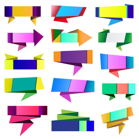 Set of bright colored bannersのイラスト素材