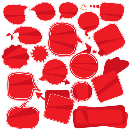 Speech bubbles and signs for red textのイラスト素材