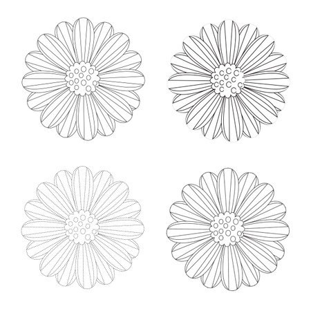 Flowers with white and black stripesのイラスト素材