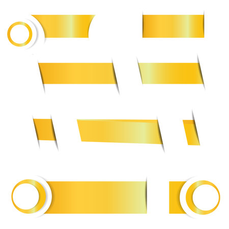 Gold paper label with shadowの写真素材
