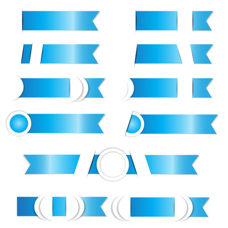 Blue arrow label paper with shadowのイラスト素材
