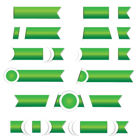 <p>Green arrow label paper with shadow</p>のイラスト素材
