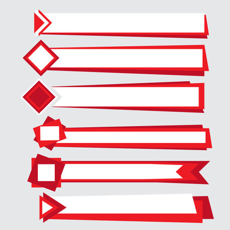 Set of white and red paper labelsのイラスト素材