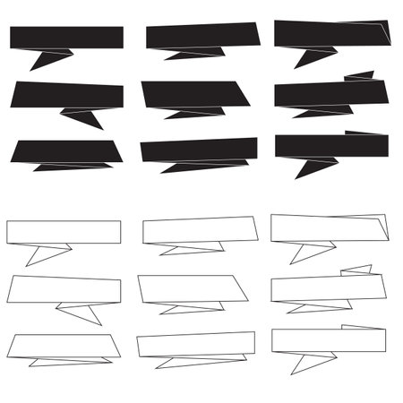Set of black and white banners iconsのイラスト素材