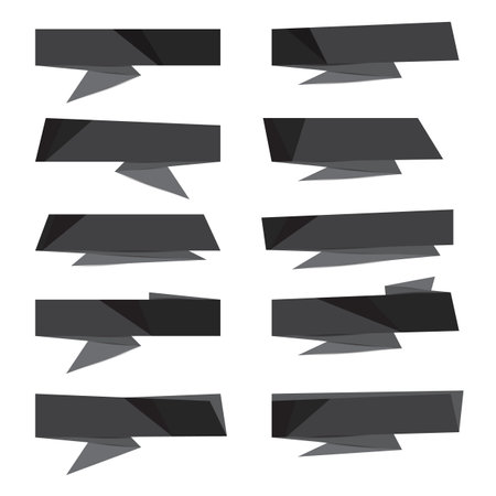 grey paper banner with shadowのイラスト素材