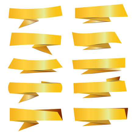 Golden paper label with shadowのイラスト素材