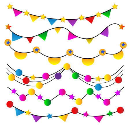 Decorate the party in different colors on white backgroundのイラスト素材