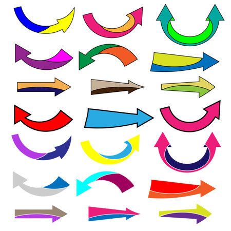 Set of colorful arrow iconsのイラスト素材