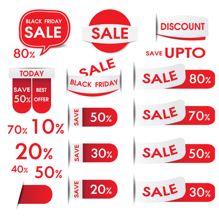 Set of sale discount labelsのイラスト素材