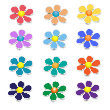 Set of floral design elementsの写真素材