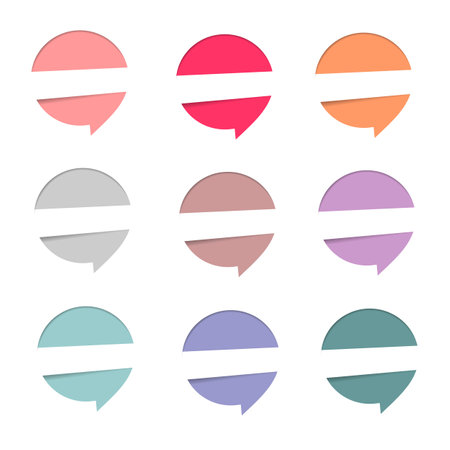 Set of colorful paper circle labelsの写真素材