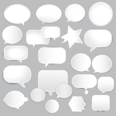 Set of white paper speech bubblesの写真素材