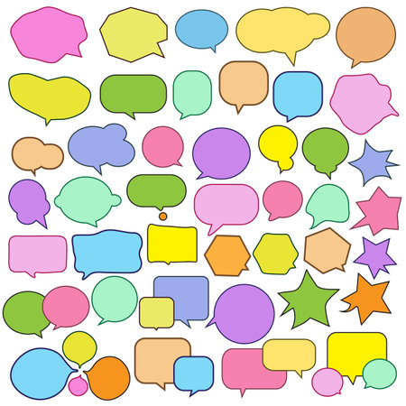 Set of colorful cartoon speech bubblesのイラスト素材