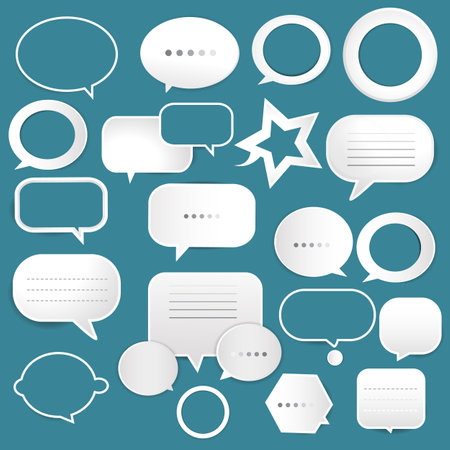 set of speech bubbles with shadowの写真素材