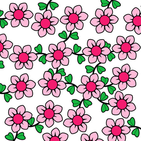 Floral background with bright colored leavesのイラスト素材