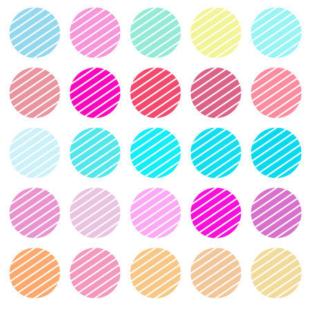 Set of circles with white lines intersectingのイラスト素材