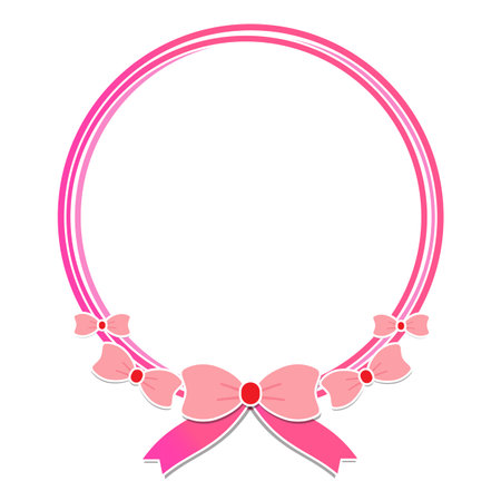 Pink circle with circle frameのイラスト素材