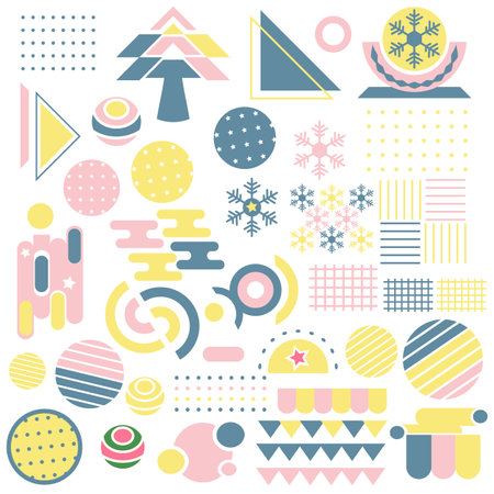Set of Christmas card ornamentsのイラスト素材