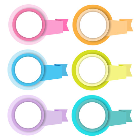 set of paper circles arrangedの写真素材