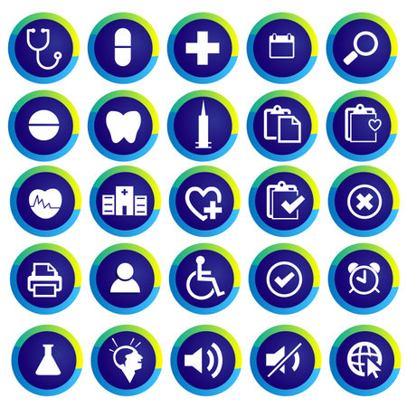 Set of white medical iconsのイラスト素材