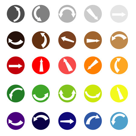 Set of circles with arrow holesのイラスト素材