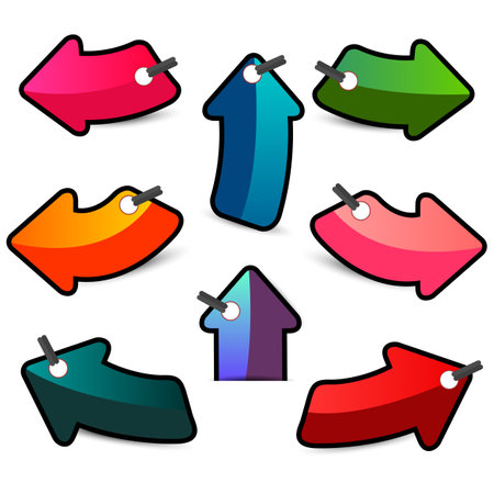 Set of colorful cartoon arrowsのイラスト素材