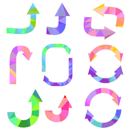 Set of patterned arrow iconsのイラスト素材