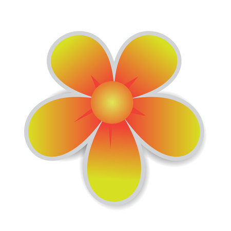 Orange flowers with five petalsのイラスト素材