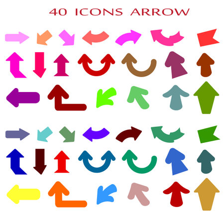 Set of forty arrow iconsのイラスト素材