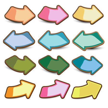 Set of various cartoon arrow iconsのイラスト素材