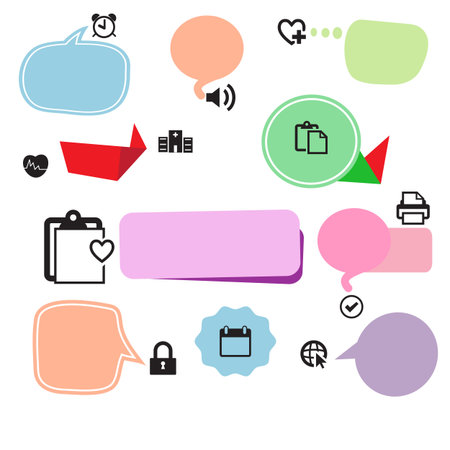 Set of icons with bannersのイラスト素材