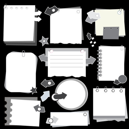 Set of sticky note iconsのイラスト素材