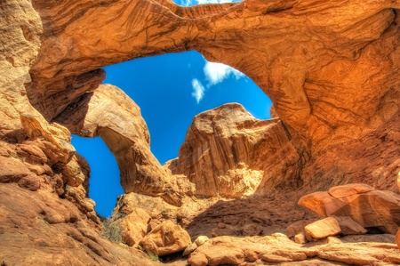 Double Arch near Moab の写真素材