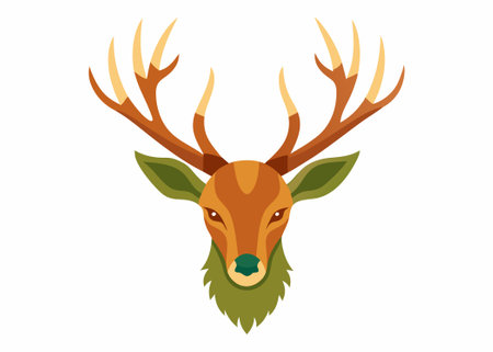 Antlers flat illustration on white backgroundのイラスト素材