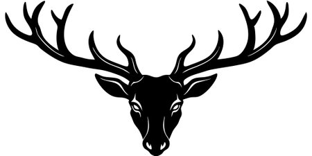 Antlers flat illustration on white backgroundのイラスト素材