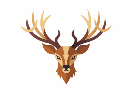 Antlers flat illustration on white backgroundのイラスト素材