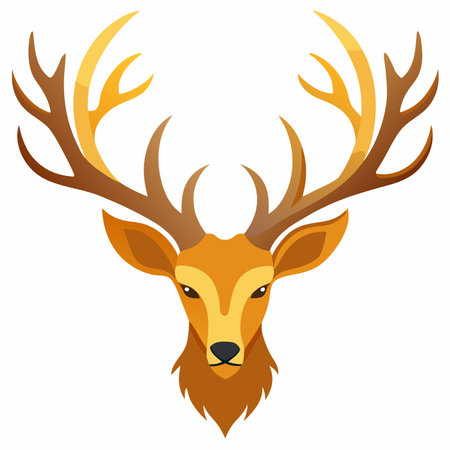 Antlers flat illustration on white backgroundのイラスト素材