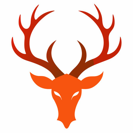 Antlers flat illustration on white backgroundのイラスト素材