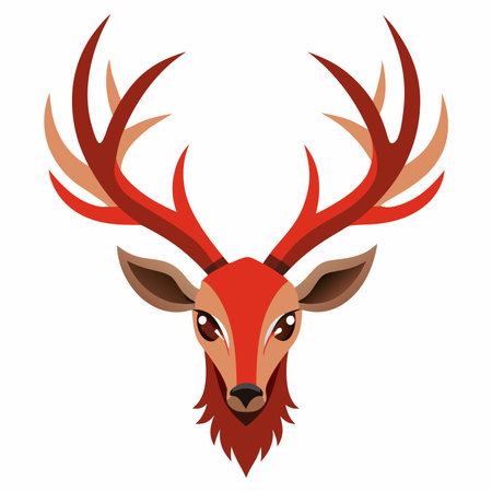 Antlers flat illustration on white backgroundのイラスト素材