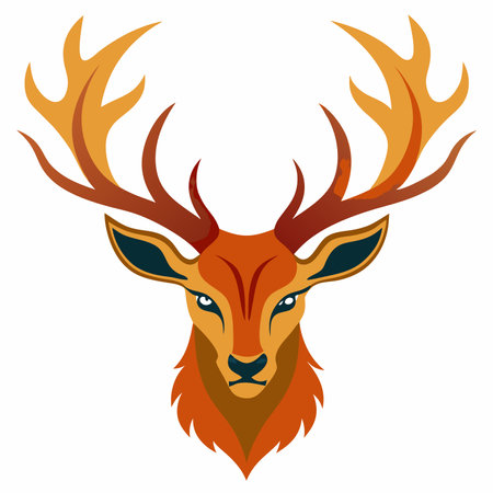 Antlers flat illustration on white backgroundのイラスト素材